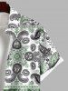 Hawaii Men's Turn-down Collar Paisley Floral Geometric Graphic Print Buttons Pocket Beach Shirt - Multi-A 3XL