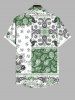 Hawaii Men's Turn-down Collar Paisley Floral Geometric Graphic Print Buttons Pocket Beach Shirt - Multi-A 4XL