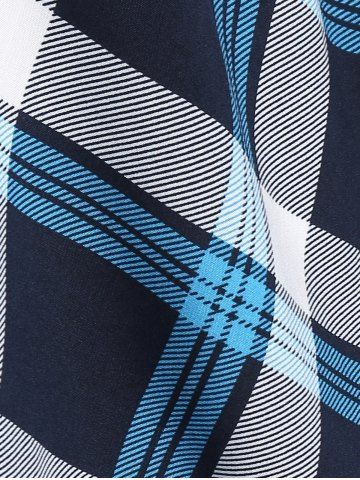 Plus Size Checked Rings Frilled Cinched Handkerchief Hem Tank Top