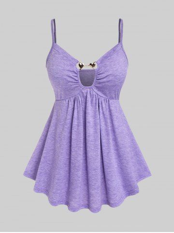 Plus Size Metal Decor Cami Top and Lace Panel Floral Chiffon Draped Ruffle Kimono Set