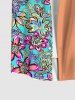 Robe Plissée Florale Cachemire Imprimée avec Bouton de Grande Taille pour Couple - Multi-A 