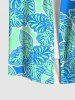 Robe Imprimée Feuilles de Cocotier à Dos Nu Grande Taille avec Poche Boutonnée pour Femme - Vert clair 