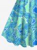 Coconut Tree Leaf Print Backless Tank Dress and Button Pocket Shirt Plus Size Hawaii Beach Outfit for Couples -  