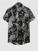 Hawaii Men's Turn-down Collar Paisley Floral Print Button Pocket Shirt -  