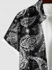 Hawaii Men's Turn-down Collar Paisley Floral Print Button Pocket Shirt -  