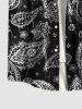 Hawaii Men's Turn-down Collar Paisley Floral Print Button Pocket Shirt -  
