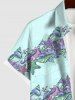 Hawaii Plus Size Marine Life Print Buttons Pocket Shirt For Men - Bleu clair M