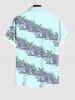 Hawaii Plus Size Marine Life Print Buttons Pocket Shirt For Men - Bleu clair 2XL