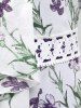 Ensemble de Haut Kimono à Bretelle Panneau en Dentelle de Grande Taille et de Kimono Drapé Fleuri en Mousseline - Violet clair 4X | US 26-28