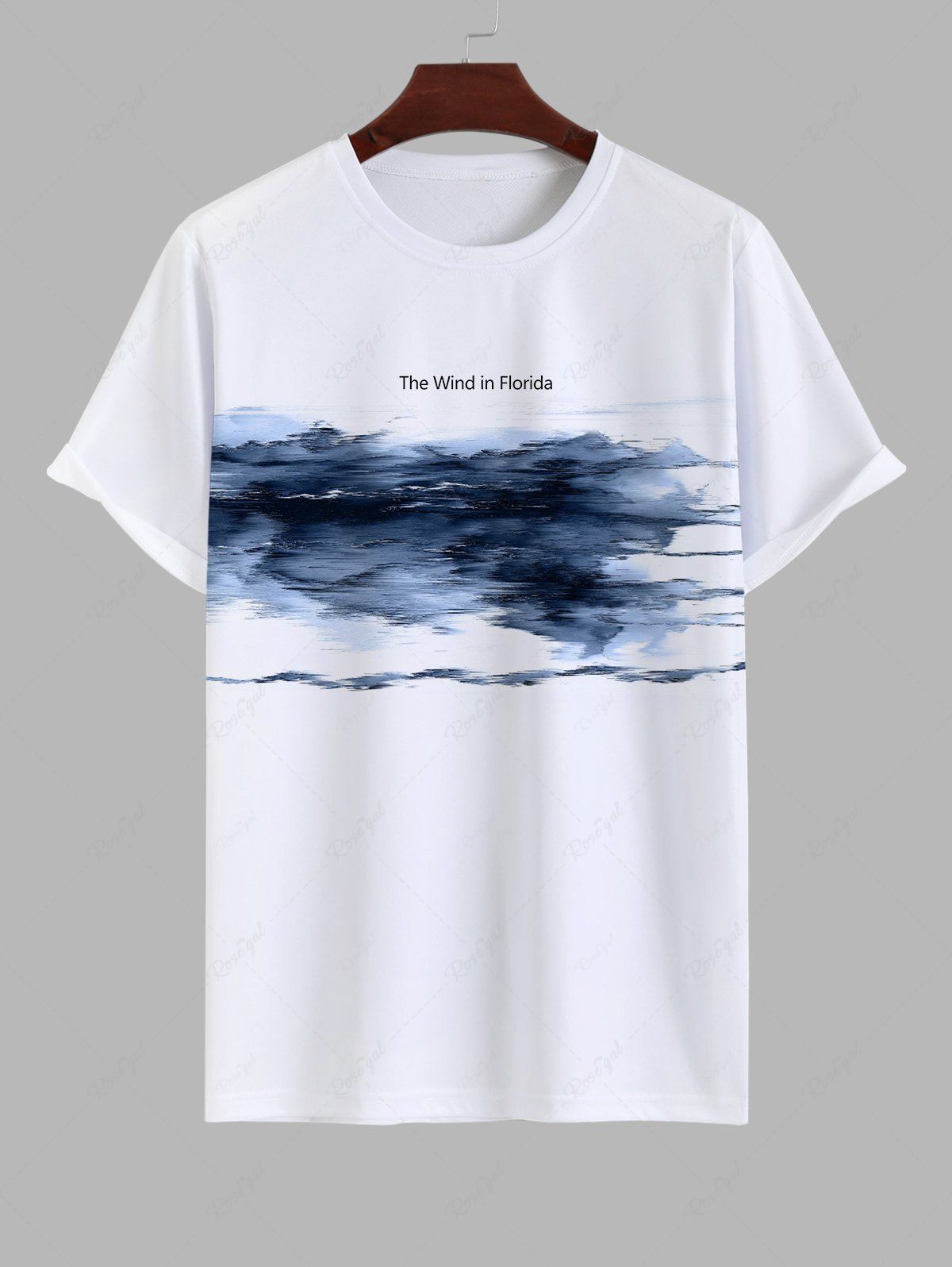 Shops Men's Ink Painting Graffiti Letters Print Short Sleeves T-shirt  