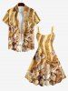 Hawaii Plus Size Beach Shell Starfish Conch Glitter 3D Print Tank Dress -  