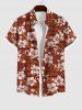 Robe Grande Taille Florale Cloutée pour Couples avec Bouton de Combishort - Rouge 