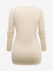 Plus Size Surplice Crisscross Solid Color Ribbed Textured Maternity Top -  