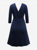 Plus Size Solid Color Surplice Ruched Maternity Dress -  