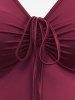 Plus Size Solid Color Cinched Ruffles Maternity Dress -  