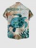 Chemise Formelle Léopard Etoile de Mer Flottante avec Poche de Grande Taille - Multi-A 4XL
