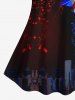 Plus Size 3D Floral Lace Painting Splatter Pentagram Ombre Print Tank Top -  