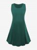 Plus Size Sleeveless Solid Color Ripped Tank Maternity Nursing Dress -  