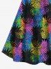 Hawaii Plus Size Colorful Pineapple Colorblock Print Crisscross Cami Dress -  