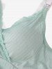Plus Size Surplice Floral Lace Trim Ribbed Textured Maternity Cami Top - Vert clair 3XL
