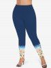 Plus Size Sea Beach Shell Starfis Turtle Print Leggings -  