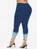 Plus Size Sea Beach Shell Starfis Turtle Print Leggings -  