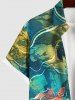 Hawaii Plus Size Underwater Sea Creatures Turtle Print Button Pocket Shirt For Men -  