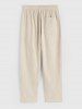 Men's Minimalist Plain Color Straight Leg Drawstring Casual Corduroy Pants -  