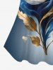 Plus Size Flower Leaf Heart Fog Ombre Colorblock 3D Print Cold Shoulder T-shirt -  