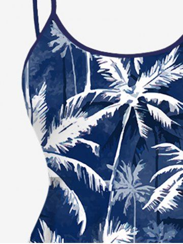 Hawaii Plus Size Coconut Tree Print High Low Cami Dress