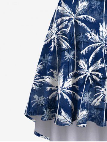 Hawaii Plus Size Coconut Tree Print High Low Cami Dress