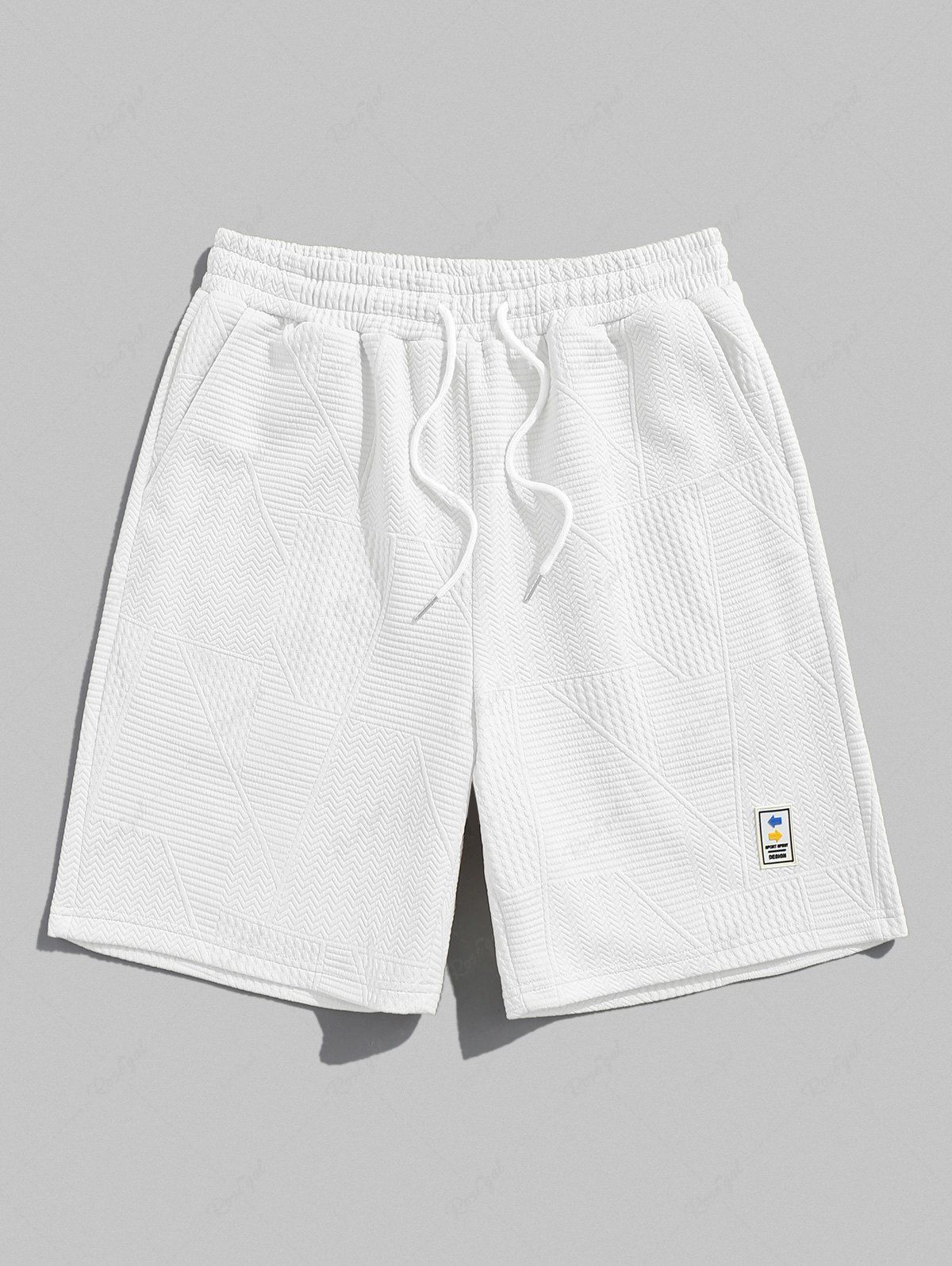 Buy Geometric Textured Basic Drawstring Shorts  
