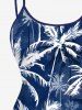 Hawaii Plus Size Coconut Tree Print High Low Cami Dress -  