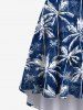 Hawaii Plus Size Coconut Tree Print High Low Cami Dress -  
