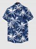 Hawaii Plus Size Coconut Tree Print Buttons Pocket Shirt For Men -  