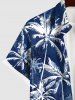 Hawaii Plus Size Coconut Tree Print Buttons Pocket Shirt For Men -  