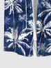 Hawaii Plus Size Coconut Tree Print Buttons Pocket Shirt For Men -  
