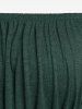 T-shirt asymétrique à épaules dénudées et à œillets, style Renaissance médiévale grande taille, gilet chiné à lacets - Vert profond 2X | US 18-20