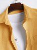 Solid Color Corduroy Short Sleeves Shirt -  