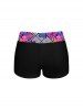 Hawaii Plus Size Ombre Leaf Geometric Plaid Print Boyleg Tankini Swimsuit (Adjustable Shoulder Strap) -  