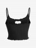 Plus Size Heart Hollow Out Textured Solid Backless Cami Top -  