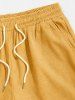 Pocket Plain Corduroy Textured Shorts -  