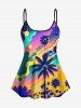 Hawaii Vacation Coconut Tree Sun Cloud Print Boyshort Tankini Swimsuit -  