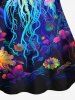 Hawaii Sea Creatures Underwater World Plant Jellyfish Glitter 3D Print Boyshort Tankini Swimsuit -  