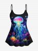 Hawaii Sea Creatures Underwater World Plant Jellyfish Glitter 3D Print Boyshort Tankini Swimsuit -  