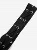 Plus Size Chains Lace Up Grommets Mesh Layered Tank Top - Noir 5x | US 30-32