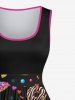 Plus Size Sweet Doughnuts Heart Print Sleeveless 1950s Vintage Swing Dress -  