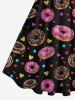 Plus Size Sweet Doughnuts Heart Print Sleeveless 1950s Vintage Swing Dress -  