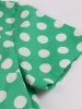 Plus Size Polka Dots Print Shirt Collar Surplice Zipper Ruched Vintage Dress With Belt -  