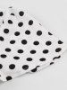 Plus Size Polka Dots Print Back Zipper Tie Keyhole Neck Vintage Dress -  